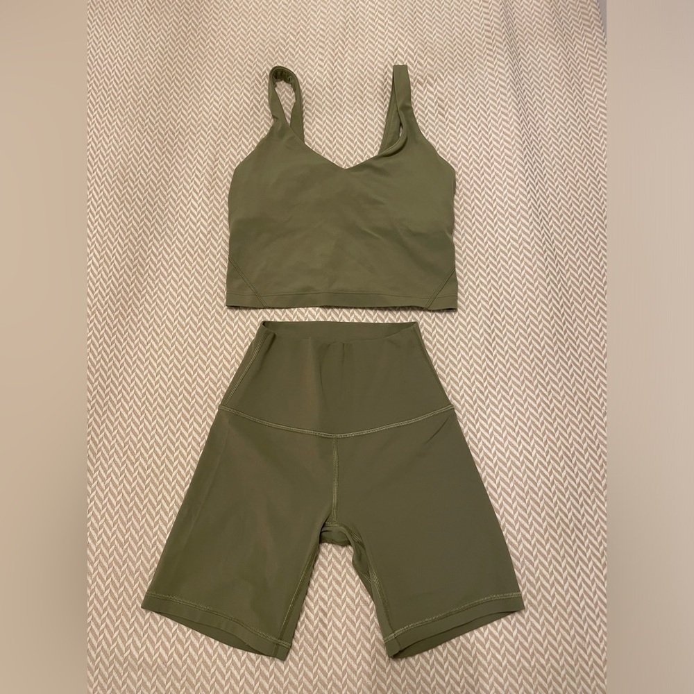 Lululemon SET Align high rise olive green